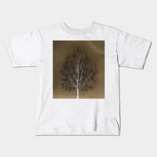 Winter Tree In Muted Tones Kids T-Shirt